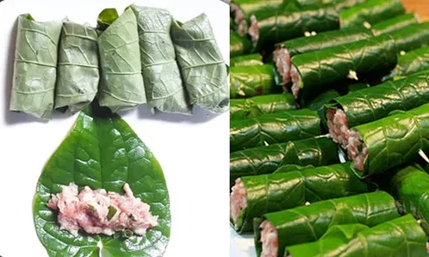 Rán chả lá lốt mặt gân hay mặt láng? mẹo làm chả lá lốt trong thịt chín mềm nhưng ngoài lá vẫn xanh