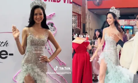 Nhan sắc của Hoa hậu Bảo Ngọc trước camera thường tại thảm đỏ Miss World Việt Nam 2023