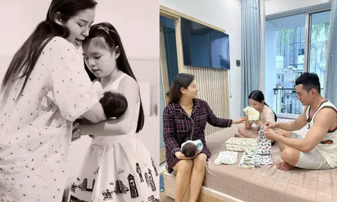 Netizen dành lời khen vì hành động đáng yêu của con gái Phương Trinh Jolie cho em trai mới sinh