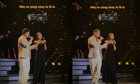 Văn Mai Hương không ngần ngại thoải mái nắm tay nam ca sĩ trên sân khấu, danh tính khiến nhiều người bất ngờ