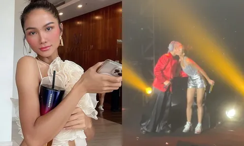 H'Hen Niê công khai tình cảm với một nam ca sĩ giữa sân khấu, danh tính quá quen trong giới giải trí