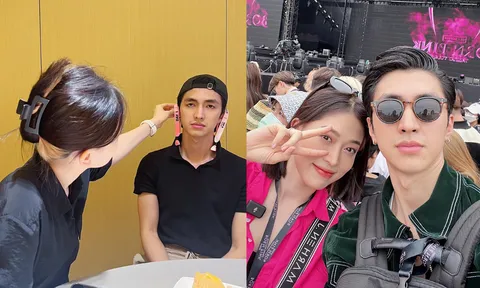 Bình An có biểu cảm gây chú ý khi cùng vợ 'flex' vé VIP concert BlackPink