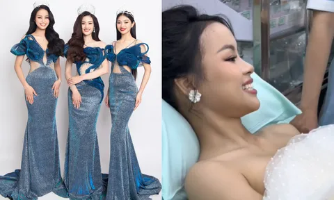 Á hậu Đào Hiền vừa đăng quang đã kiệt sức, hình ảnh trên giường bệnh khiến netizen xót xa