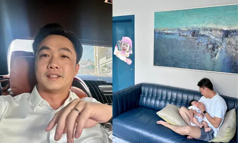 Cường Đô La hé lộ góc mặt nhóc tỳ Sutin, chăm con cực khéo khiến dân tình ngưỡng mộ