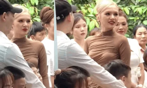 Lộ ảnh chụp lén Xoài Non khi về quê ăn cưới qua camera thường