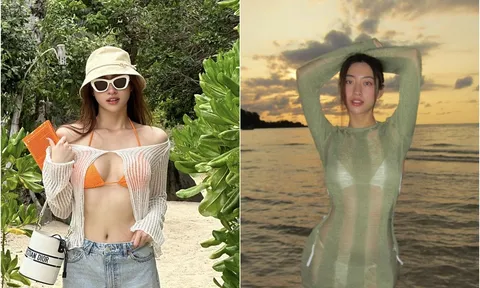 Hết Đỗ Thị Hà - Tiểu Vy, đến lượt Lương Thùy Linh 'càn quét' biển cả