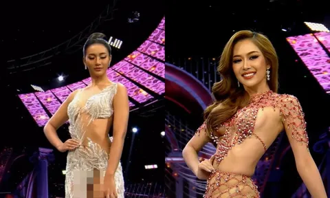 Diện đồ xẻ tít tắp, thí sinh Miss Grand Thailand 2023 gặp sự cố 'đỏ mặt' trên sân khấu