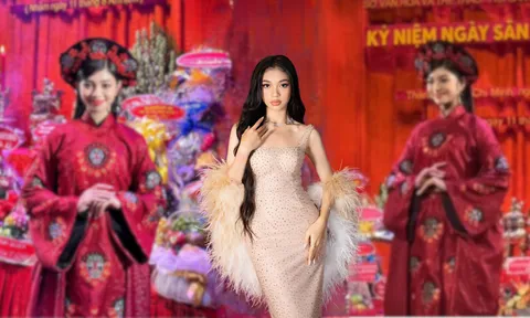 Video: Minh Kiên thướt tha trình diễn áo dài, trang điểm nhẹ nhàng cũng sáng tựa đèn pha