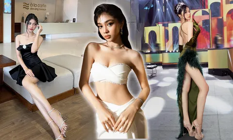 Minh Kiên chuộng váy áo 'không thể bé hơn', đôi chân thước kẻ tiếp tục gây sốt