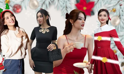 CHÙM ẢNH: Dàn hậu Việt khoe sắc đón Giáng sinh, tan chảy trước visual ngọt ngào của Đỗ Hà - Mai Phương