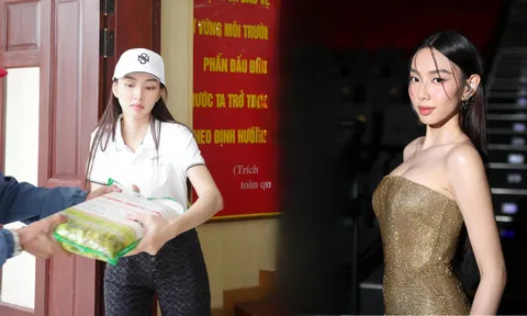 Video: Thùy Tiên giản dị hết cỡ đi trao quà từ thiện, không ngại bê vác, nhan sắc gây chú ý