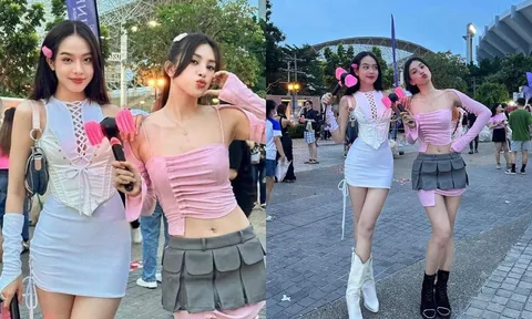 2 nàng hậu Tiểu Vy và Thanh Thuỷ ‘lên đồ’ xúng xính đi concert BLACKPINK