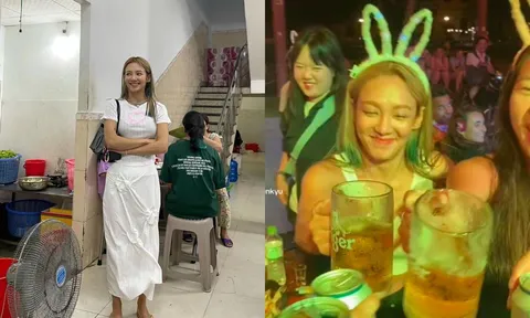 Hết đi tông lào ăn bánh xèo, mỹ nhân SNSD lại 'cạn ly' với fan ở quán bia hơi vỉa hè Việt Nam
