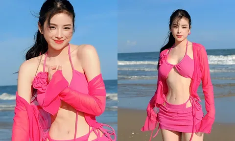 DJ Mie khoe làn da trắng phát sáng, body quyến rũ 'hết nước chấm' bên bờ biển