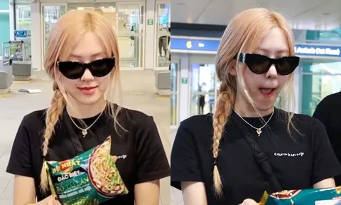 Rosé (BLACKPINK) 'tròn mắt' thích thú khi được fan tặng phở ăn liền Việt Nam