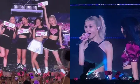 Concert BLACKPINK ngày 2: Lisa vén tóc mái 10 tỷ tại Mỹ Đình, hôn má Rosé cực 'nuột', ai cũng xinh hết nấc